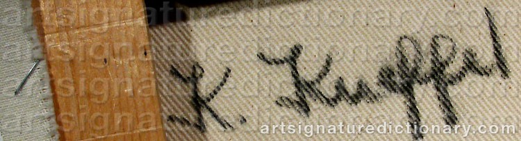 Authentic signature by Karin KNEFFEL on  artwork