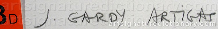 Authentic signature by Joan GARDY ARTIGAS on artwork