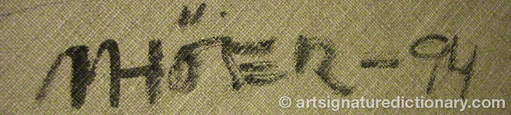 Authentic signature by Mats HÖJER on  artwork