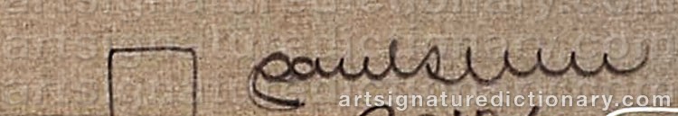 Authentic signature by Poul Steen SCHMIDT on  artwork
