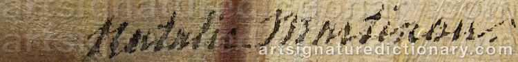 Authentic signature by Nathalie MARTINAU on  artwork