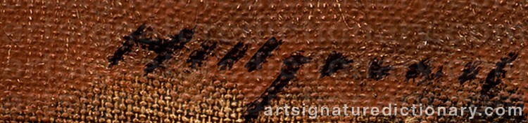 Authentic signature by Bengt HILLGRUND on Painting/Watercolour artwork