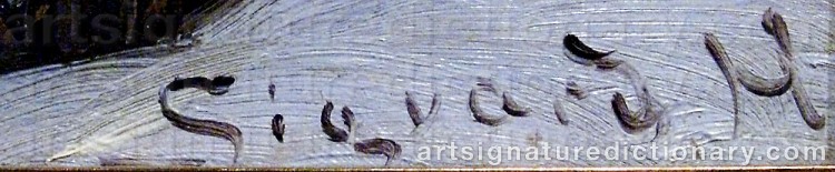 Authentic signature by Sigvard HANSEN on Painting/Watercolour artwork