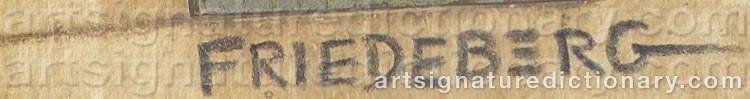 Authentic signature by Pedro FRIEDEBERG on  artwork