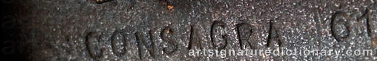 Authentic signature by Pietro CONSAGRA on artwork