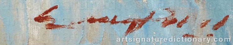 Authentic signature by Euayporn KERDCHOUAY on artwork