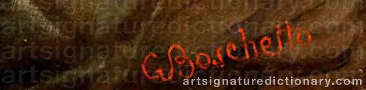 Authentic signature by Giuseppe BOSCHETTO on  artwork