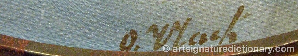 Authentic signature by Oldra VLACH on  artwork