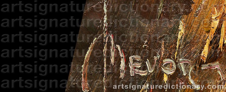 Authentic signature by Johan Hendrik BEVORT on  artwork