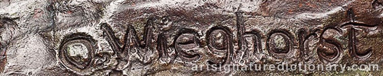 Authentic signature by Olaf Carl WIEGHORST on Sculpture artwork