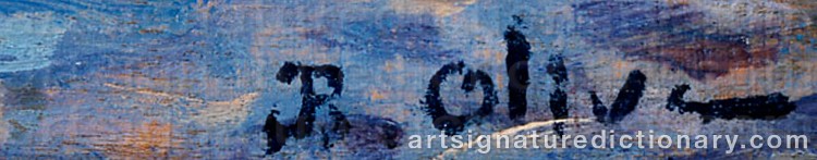 Authentic signature by Jean-Baptiste OLIVE on  artwork