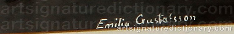 Authentic signature by Emilia GUSTAFSSON on  artwork