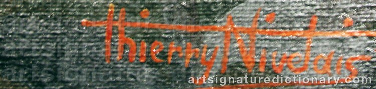 Authentic signature by Thierry NIVELAIS on  artwork