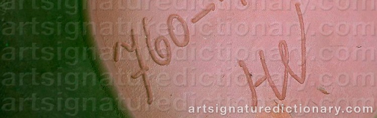 Authentic signature by Heinrich WOLLMAN on  artwork