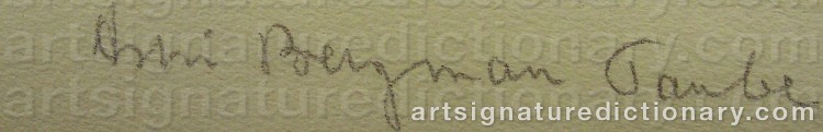 Signature by Astri BERGMAN-TAUBE