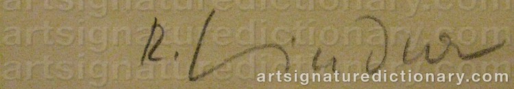 Authentic signature by Richard LINDNER on  artwork