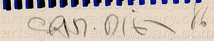 Authentic signature by Carlos CRUZ-DIEZ on artwork