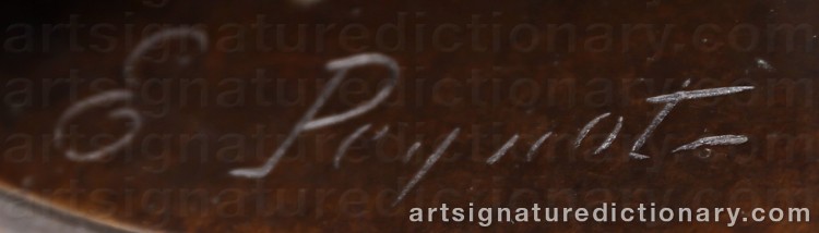 Authentic signature by Émile Edmond PEYNOT on Sculpture artwork