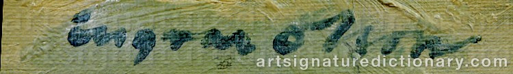 Authentic signature by Ingvar OLSON on artwork