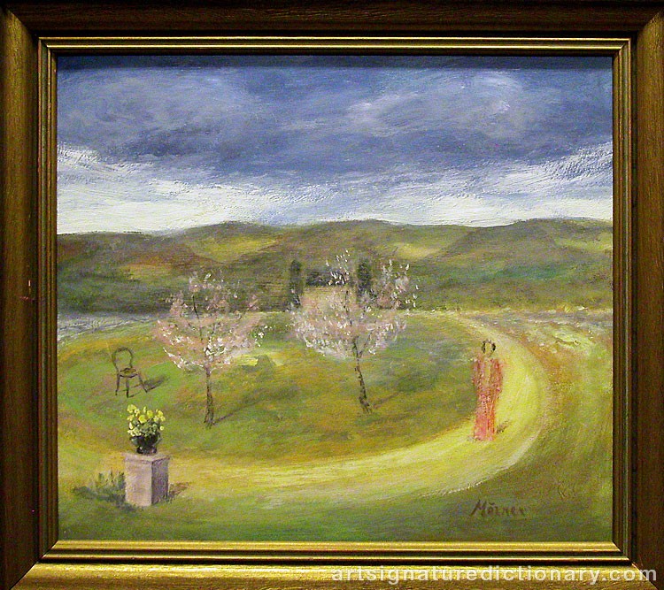 Close-up details showing Stellan MÖRNER signature forgery characteristics