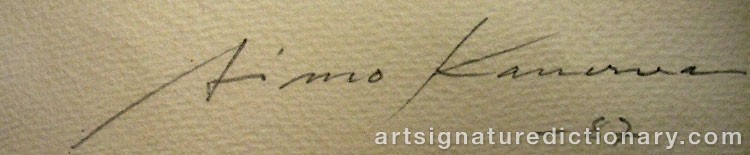 Close-up details showing Aimo KANERVA signature forgery characteristics