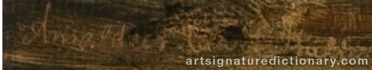 Authentic signature by Amaldus NIELSEN on artwork