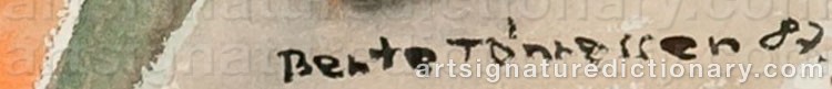 Authentic signature by Bente TØNNESSEN on  artwork