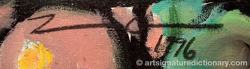 Authentic signature by Helena OLSSON on  artwork