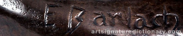 Authentic signature by Ernst BARLACH on  artwork