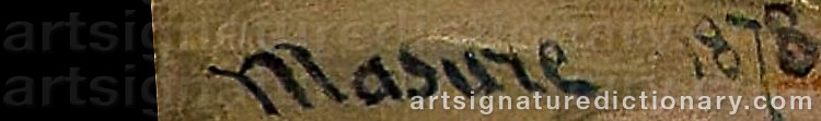 Authentic signature by Jules MAZURE on  artwork