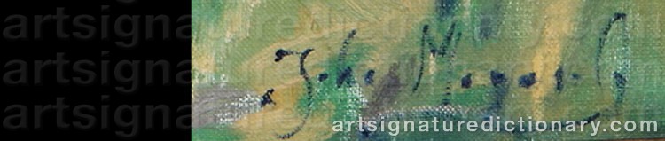 Authentic signature by Johan Meyer ANDERSEN on  artwork