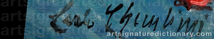 Authentic signature by Carlo CHERUBINI on  artwork