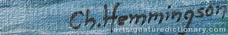 Authentic signature by Charles HEMMINGSON on artwork