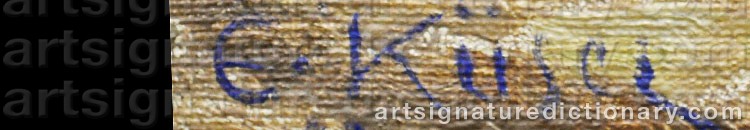 Authentic signature by Ernst KÜSEL on artwork