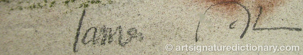 Authentic signature by James COLLINS on  artwork