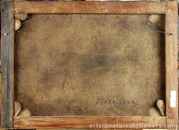 Close-up details showing Jean Baptiste Camille COROT signature forgery characteristics