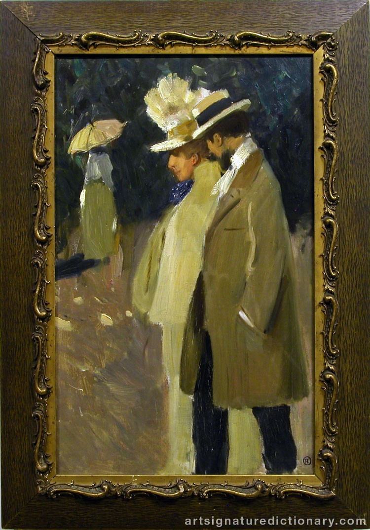 Close-up details showing Henri De TOULOUSE-LAUTREC signature forgery characteristics