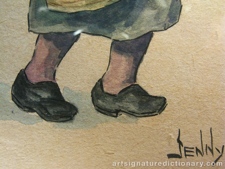 Close-up details showing Jenny NYSTRÖM signature forgery characteristics