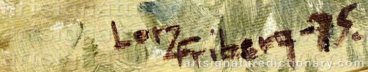 Authentic signature by Larz FRIBERG on artwork
