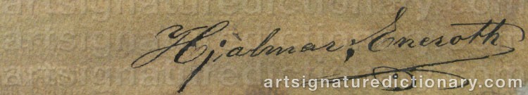 Authentic signature by Hjalmar ENEROTH on  artwork
