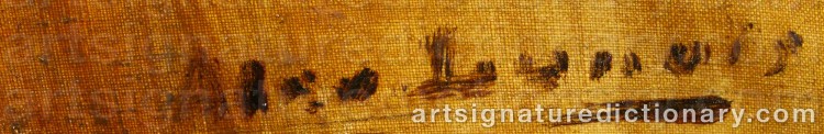 Authentic signature by Alexandre LUNOIS on  artwork