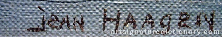 Authentic signature by Jean HAAGEN on  artwork