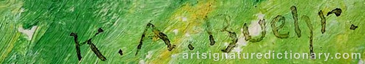 Authentic signature by Karl Albert BUEHR on Painting/Watercolour artwork