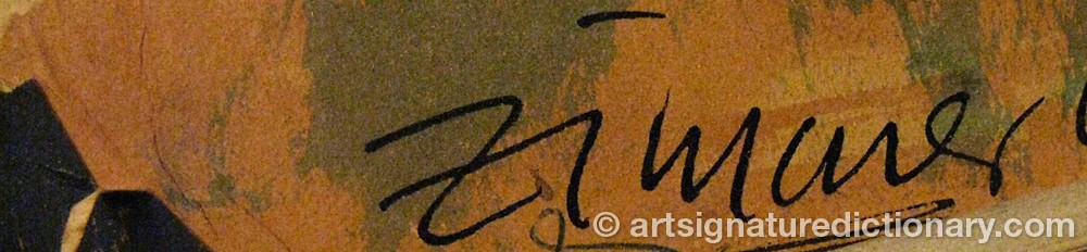 Authentic signature by Hans-Peter ZIMMER on  artwork
