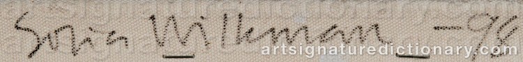 Authentic signature by Sofia WILKMAN on artwork