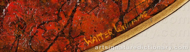 Authentic signature by Walter Henry WILLIAMS on artwork