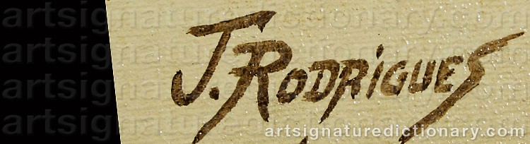 Authentic signature by J. RODRIGUES on Painting/Watercolour artwork