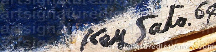 Authentic signature by Key SATO on Painting/Watercolour artwork