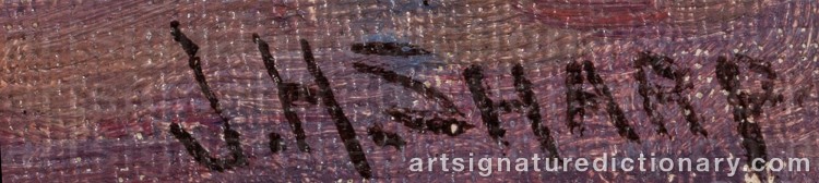 Authentic signature by Joseph Henry SHARP on Painting/Watercolour artwork