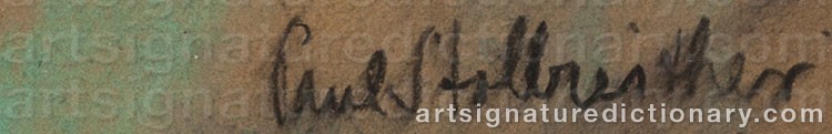 Authentic signature by Paul STOLLREITHER on  artwork